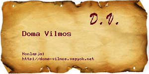 Doma Vilmos névjegykártya